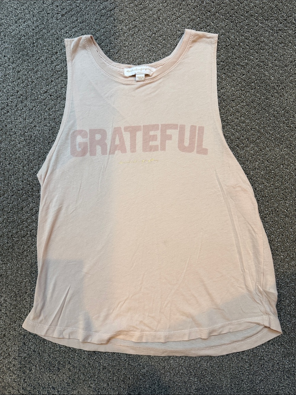 Spiritual Gangster 'GRATEFUL' Muscle Tee - Light Pink
